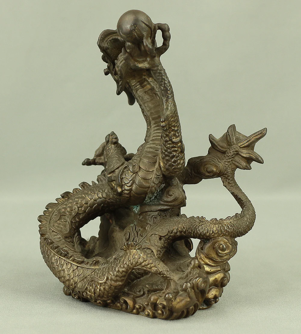 Rising Dragon Holding Cintamani (Nyoi Hoju) Okimono Figurine VA429 - Image 9