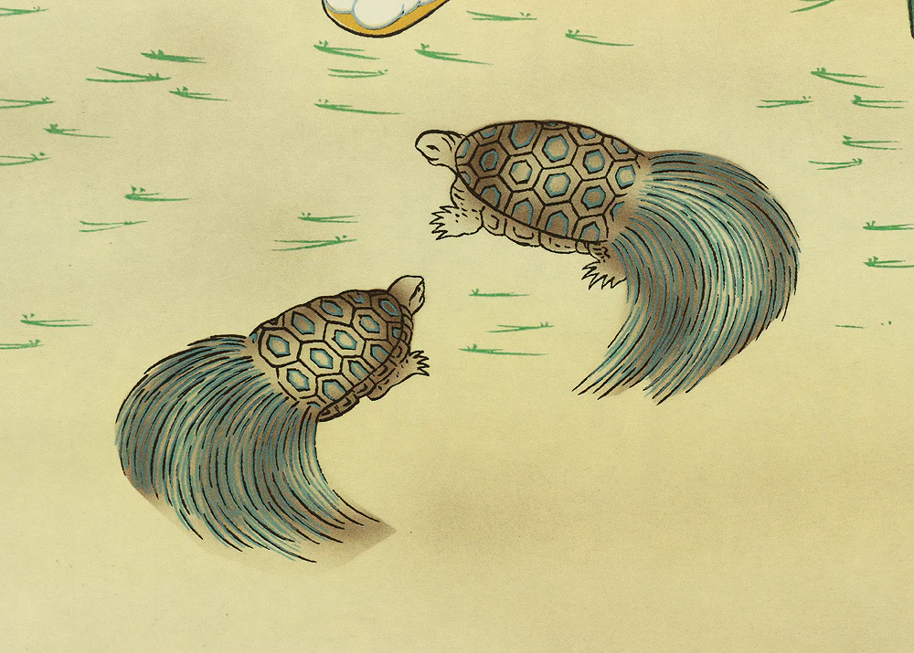 心蓮 SHINREN Japanese art kakejiku kakemono wall hanging scroll / TAKASAGO Longevity Old Man Old Woman Rising Sun Crane Turtle Box I612 - Image 10