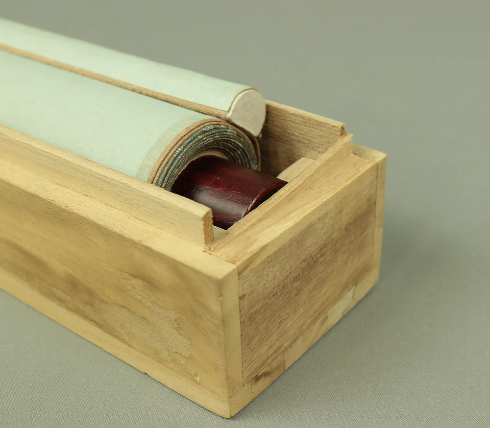 心蓮 SHINREN Japanese art kakejiku kakemono wall hanging scroll / TAKASAGO Longevity Old Man Old Woman Rising Sun Crane Turtle Box I612 - Image 14