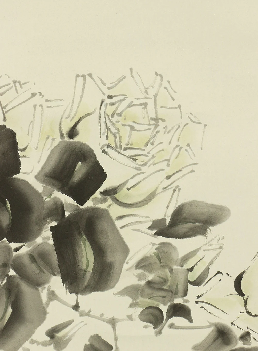 秋陽 SHUYO White roses flower W625 / Japanese art kakejiku kakemono wall hanging scroll - Image 6