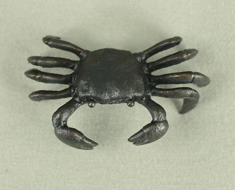 Tenpai Cast Metal Bonsai Okimono Small Ornaments Figurines 7pcs 'Three Crabs, Parent and Child Deer, Rafting Man, and Frog' VA615 - Image 18