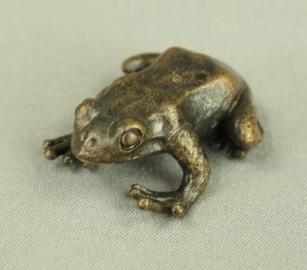 Tenpai Cast Metal Bonsai Okimono Small Ornaments Figurines 7pcs 'Three Crabs, Parent and Child Deer, Rafting Man, and Frog' VA615 - Image 20