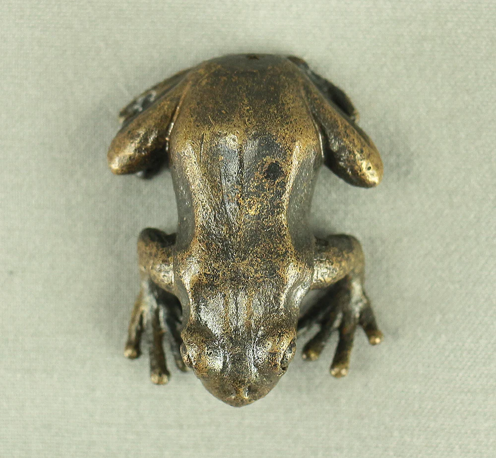 Tenpai Cast Metal Bonsai Okimono Small Ornaments Figurines 7pcs 'Three Crabs, Parent and Child Deer, Rafting Man, and Frog' VA615 - Image 22