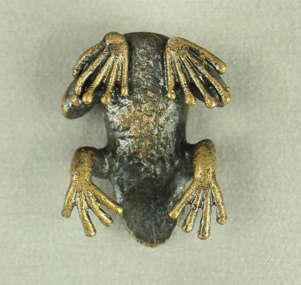 Tenpai Cast Metal Bonsai Okimono Small Ornaments Figurines 7pcs 'Three Crabs, Parent and Child Deer, Rafting Man, and Frog' VA615 - Image 23