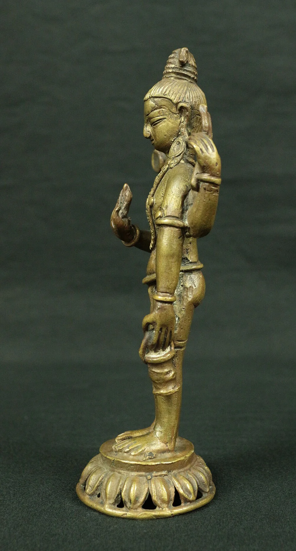 TIBETAN Buddhism Small Statue "Mahakala,Shiva" OLD COPPER Figurine Ornament / Hinduism God Brahman Creation Destruction Rebirth Meditation - Image 3
