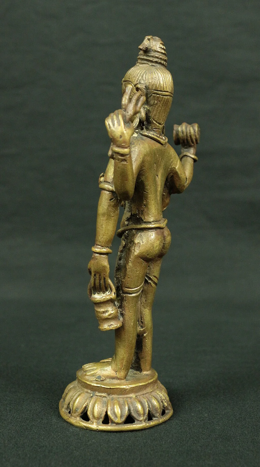 TIBETAN Buddhism Small Statue "Mahakala,Shiva" OLD COPPER Figurine Ornament / Hinduism God Brahman Creation Destruction Rebirth Meditation - Image 4