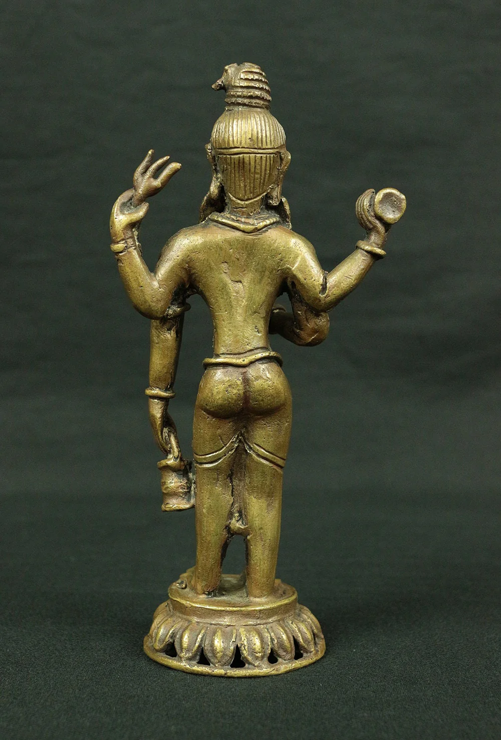 TIBETAN Buddhism Small Statue "Mahakala,Shiva" OLD COPPER Figurine Ornament / Hinduism God Brahman Creation Destruction Rebirth Meditation - Image 5