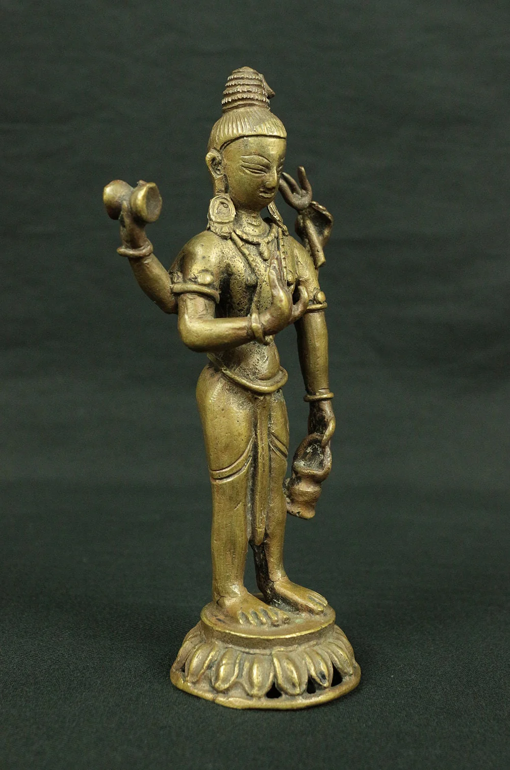 TIBETAN Buddhism Small Statue "Mahakala,Shiva" OLD COPPER Figurine Ornament / Hinduism God Brahman Creation Destruction Rebirth Meditation - Image 8