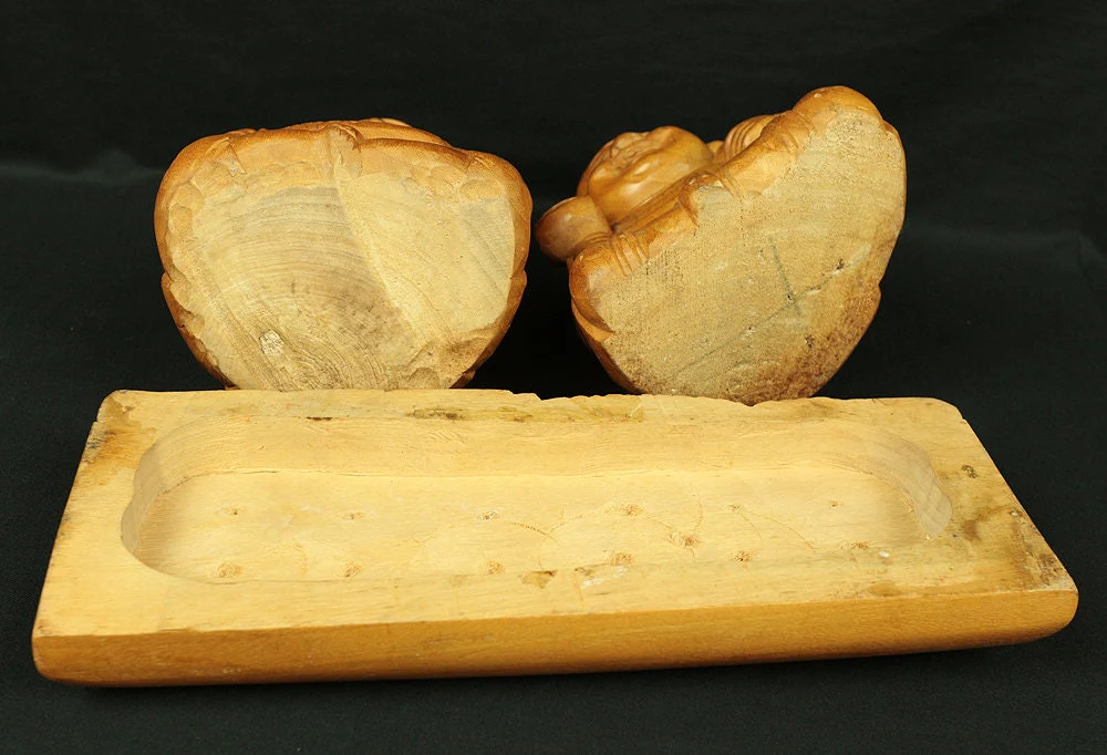 Wood Carving Statue Figurine DAIKOKUTEN & EBISU Japanese traditional Craft / Seven Lucky Gods Ornament Fortune Happiness Hinduism Buddhism - Image 8